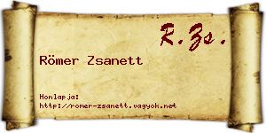 Römer Zsanett névjegykártya